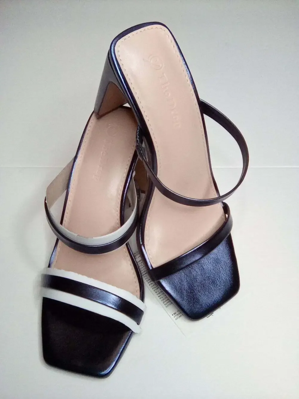 The Drop Avery Women's Strappy High Heel Metallic Navy Sandals Size 5